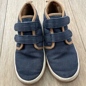 Old Navy High Top Quilted Canvas Double-Strap Navy Blue Sneakers Toddler Size 8